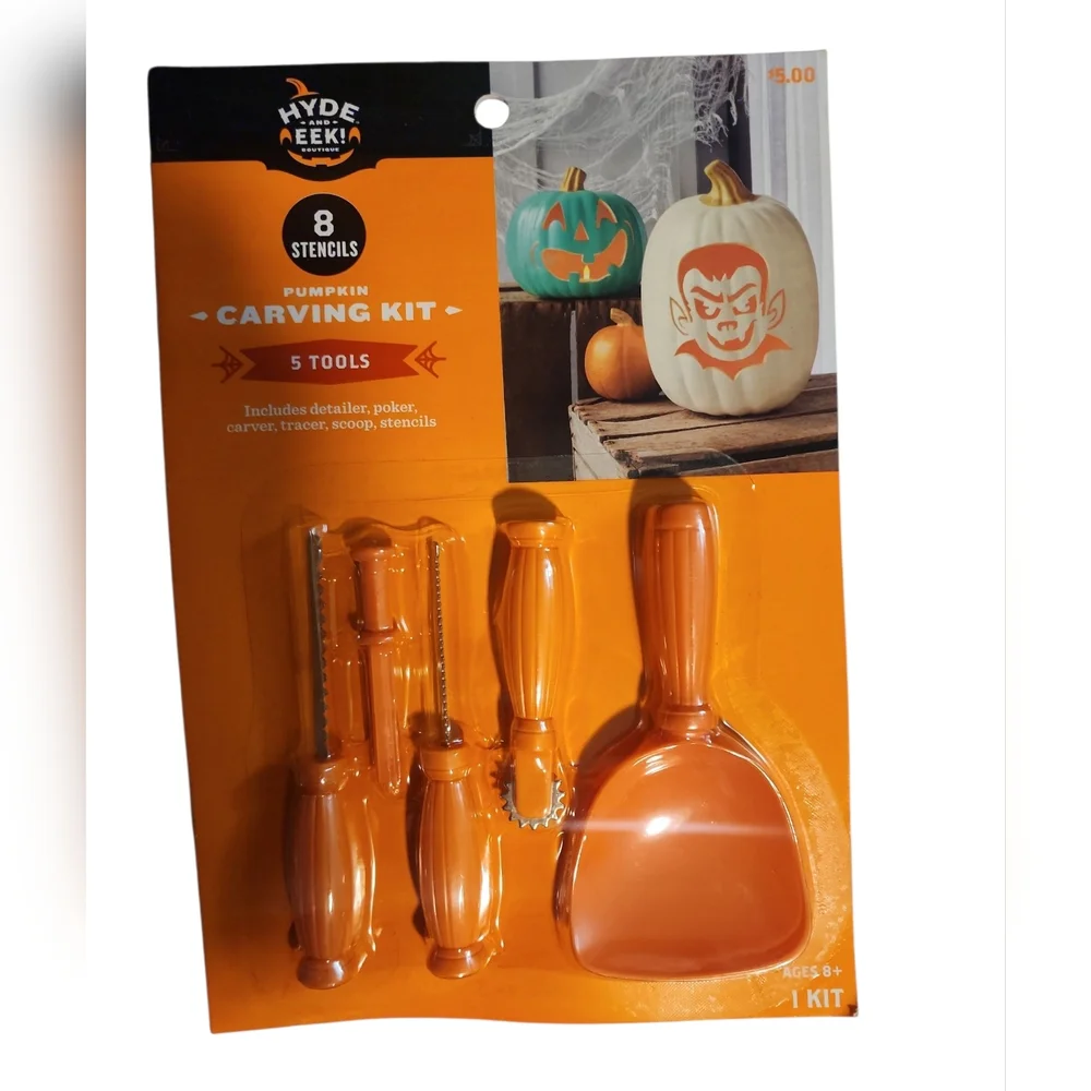 Halloween Party Kit With Decor, Pumpkin Carving/Painting Kits, Favors, & Masks.